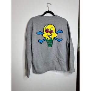 Icecream‎ Ice Cream Skull Ice Cream Cone Graphic Sweatshirt XL Grey